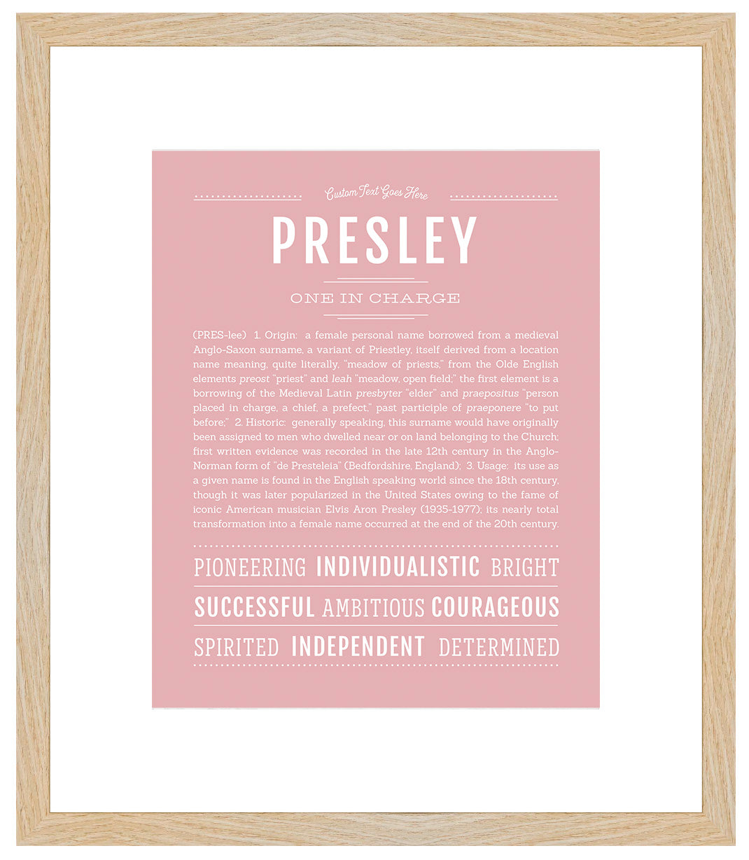 Presley (female) | Name Art Print