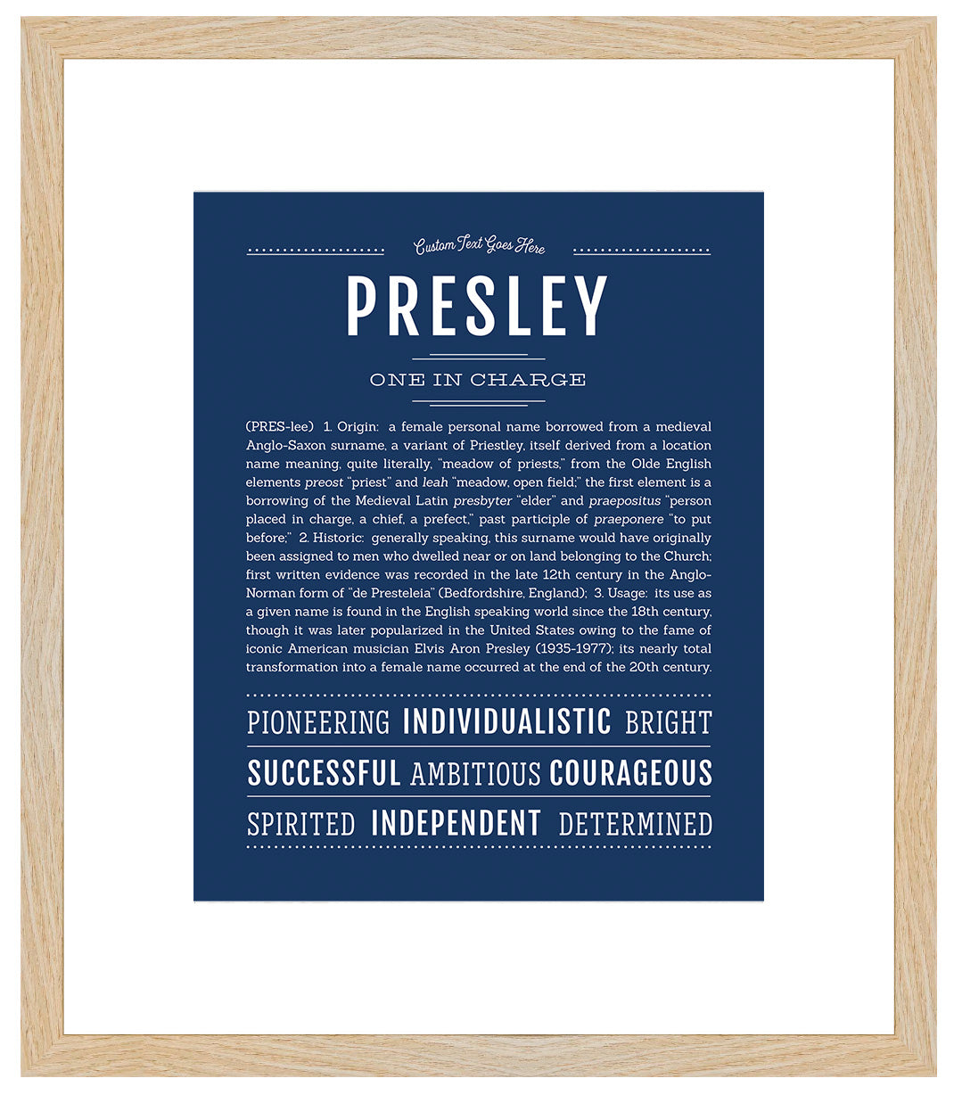 Presley (female) | Name Art Print