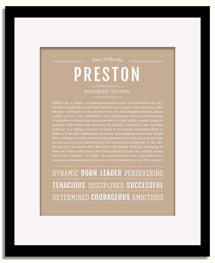 Frame Options | Tan | Black Frame, Matted