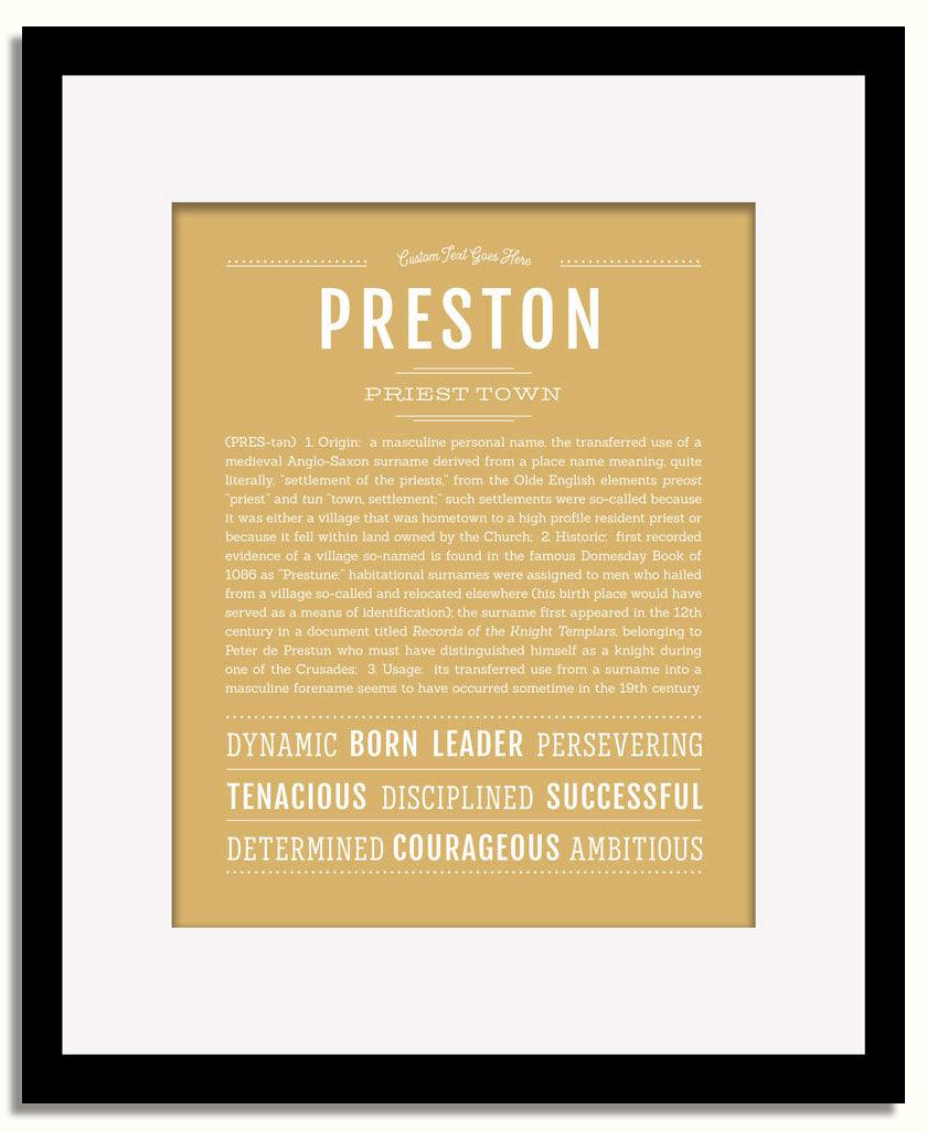 Frame Options | Matte Gold | Black Frame, Matted