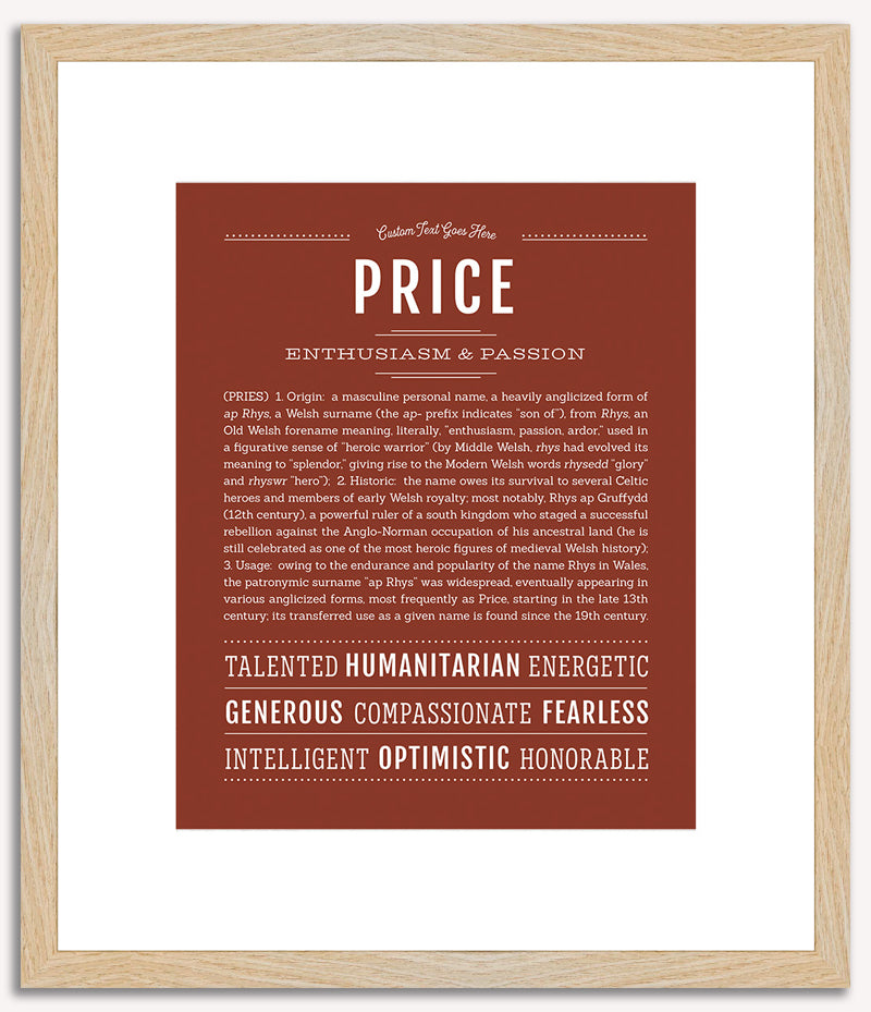 Price | Name Art Print