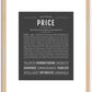 Price | Name Art Print