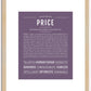 Price | Name Art Print