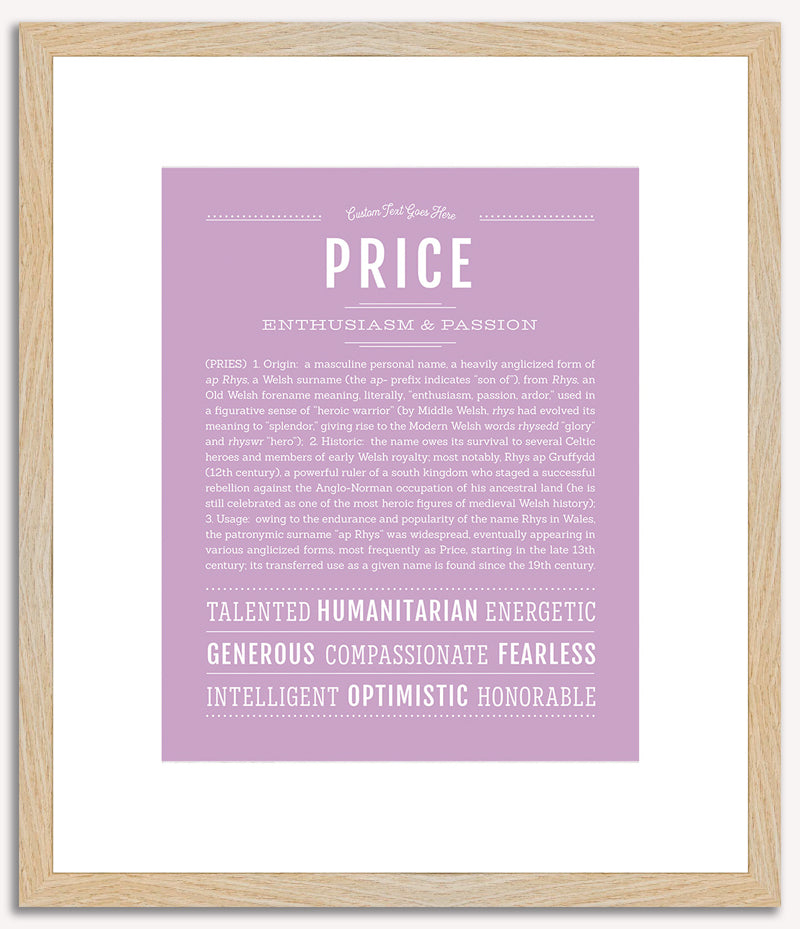 Price | Name Art Print