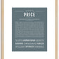 Price | Name Art Print