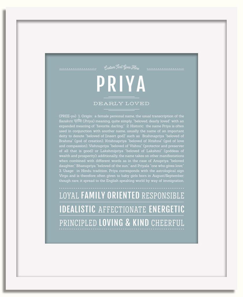 Frame Options | Powder Blue | White Frame, Matted