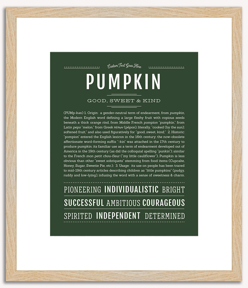 Pumpkin (female) | Name Art Print