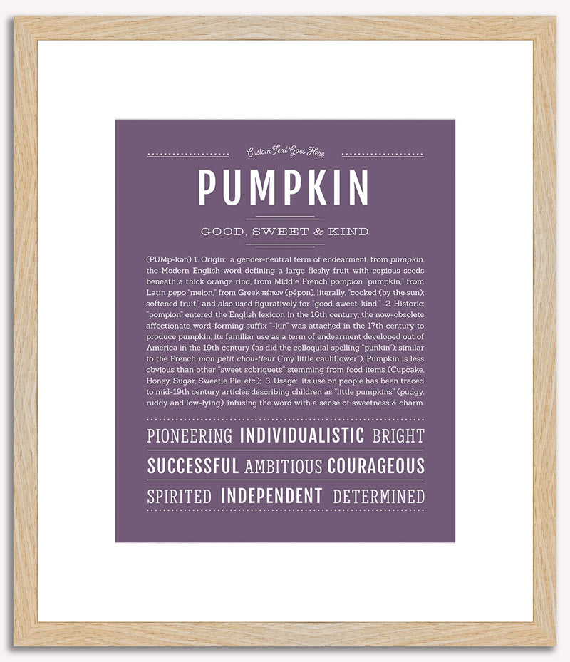 Pumpkin (female) | Name Art Print