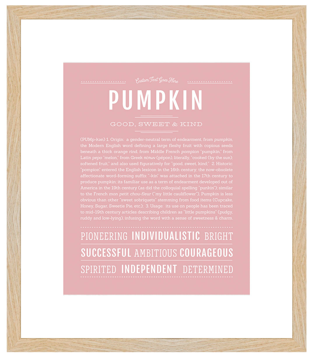 Pumpkin (female) | Name Art Print