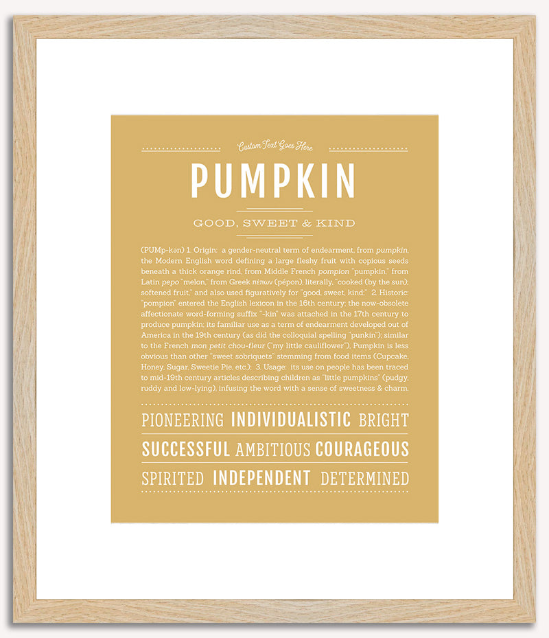 Pumpkin (female) | Name Art Print