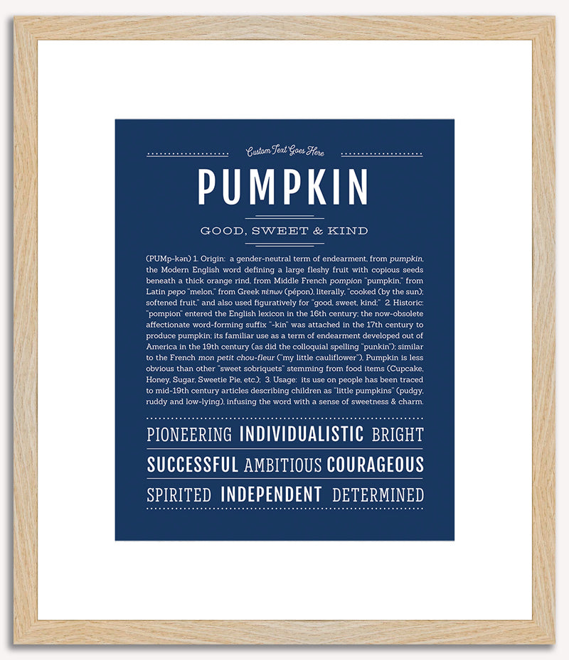 Pumpkin (female) | Name Art Print