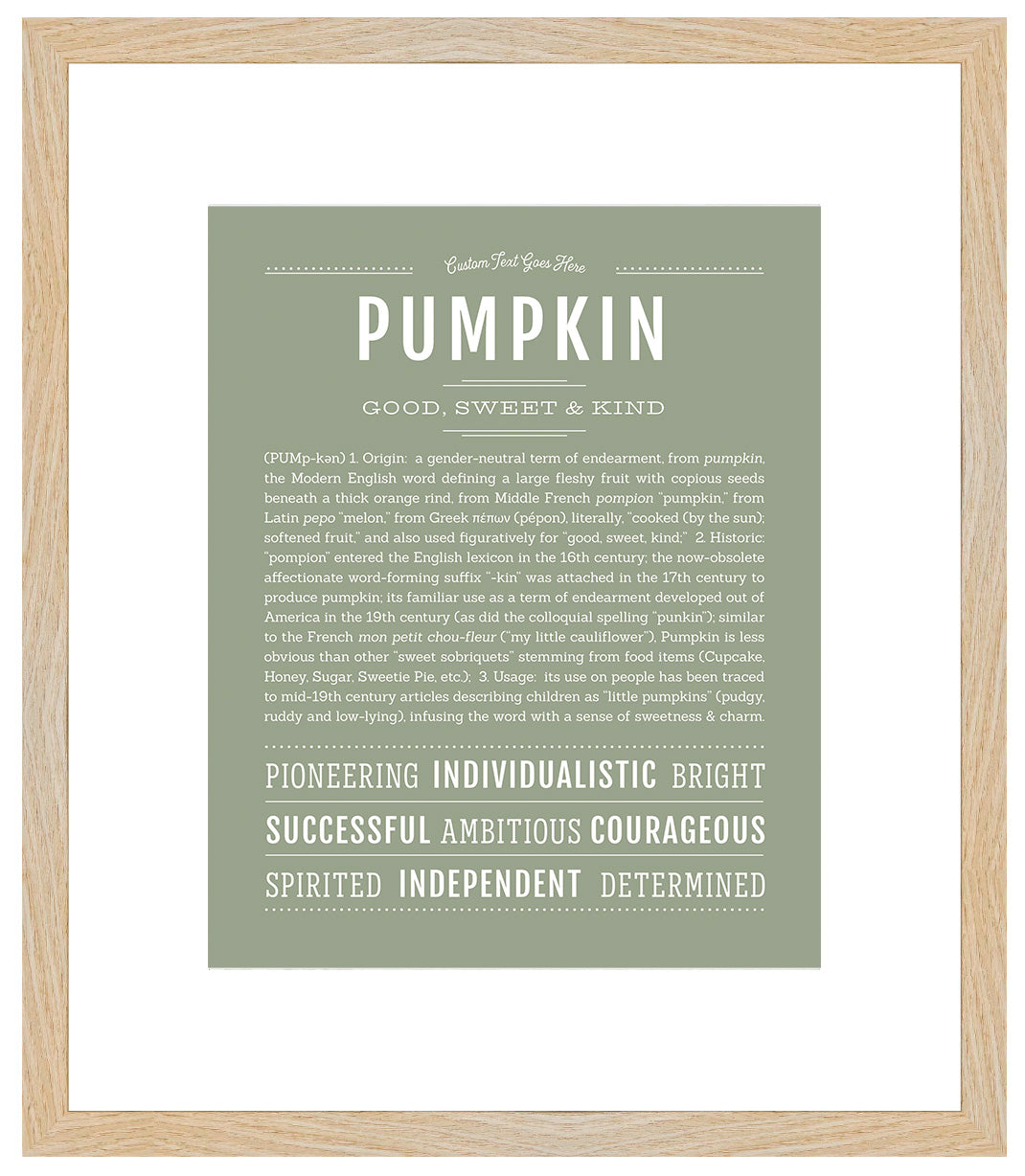 Pumpkin (female) | Name Art Print