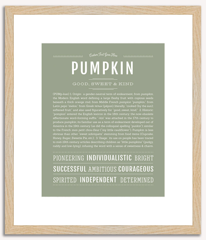 Pumpkin (female) | Name Art Print