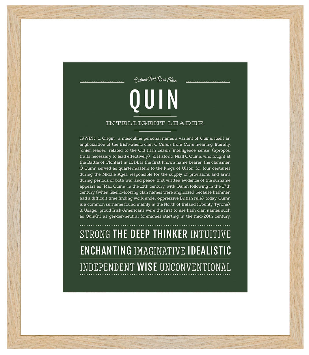 Quin (female) | Name Art Print