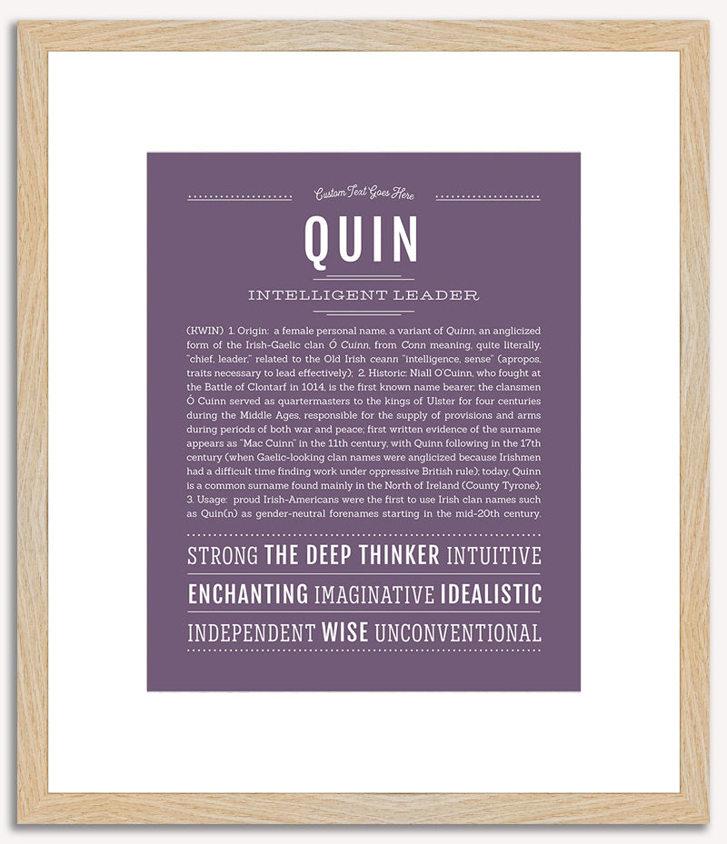 Quin (female) | Name Art Print