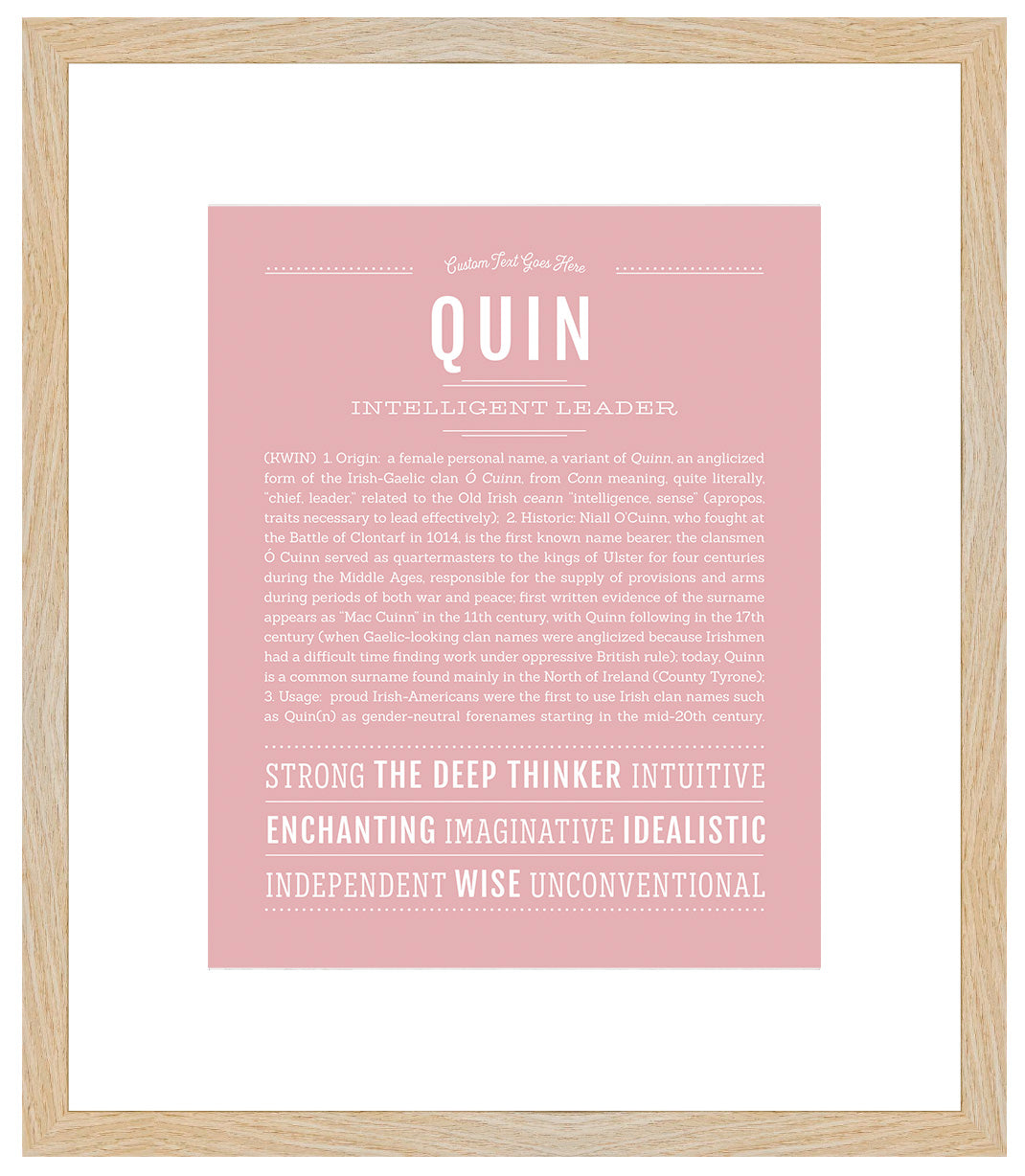 Quin (female) | Name Art Print