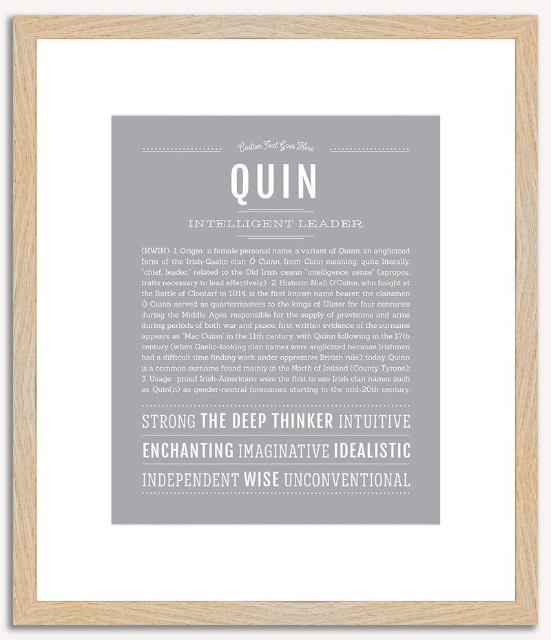 Quin (female) | Name Art Print