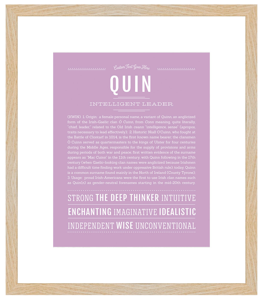 Quin (female) | Name Art Print