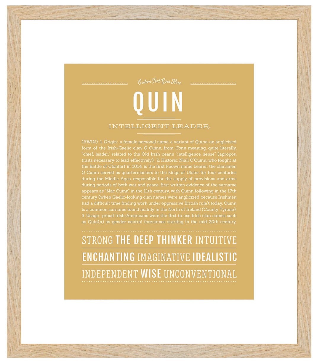 Quin (female) | Name Art Print