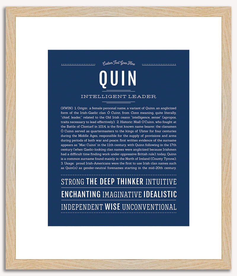 Quin (female) | Name Art Print