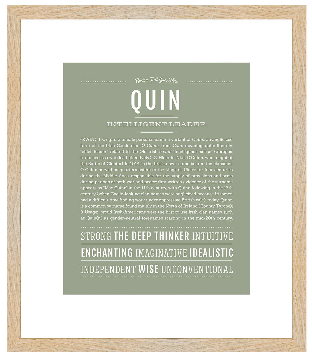 Quin (female) | Name Art Print