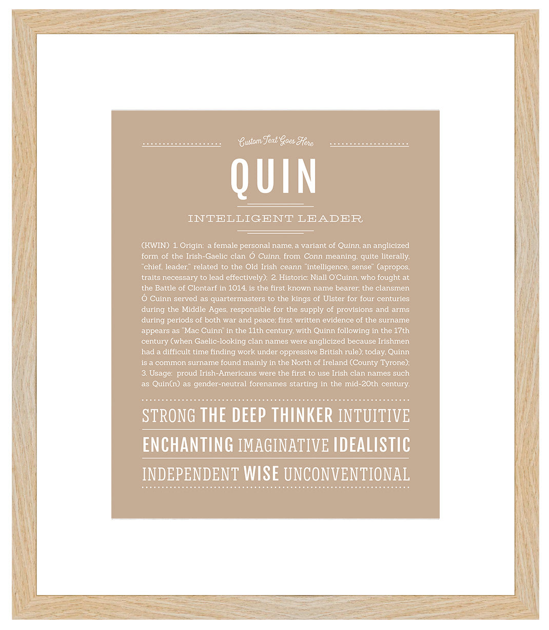 Quin (female) | Name Art Print