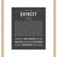 Quincey (female) | Name Art Print