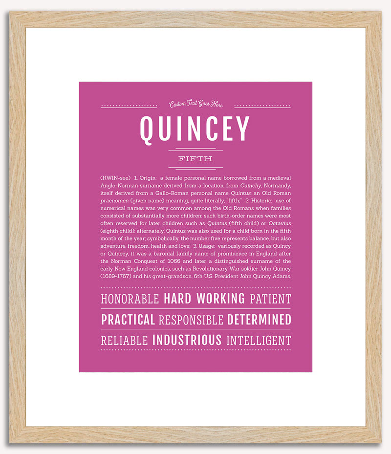 Quincey (female) | Name Art Print