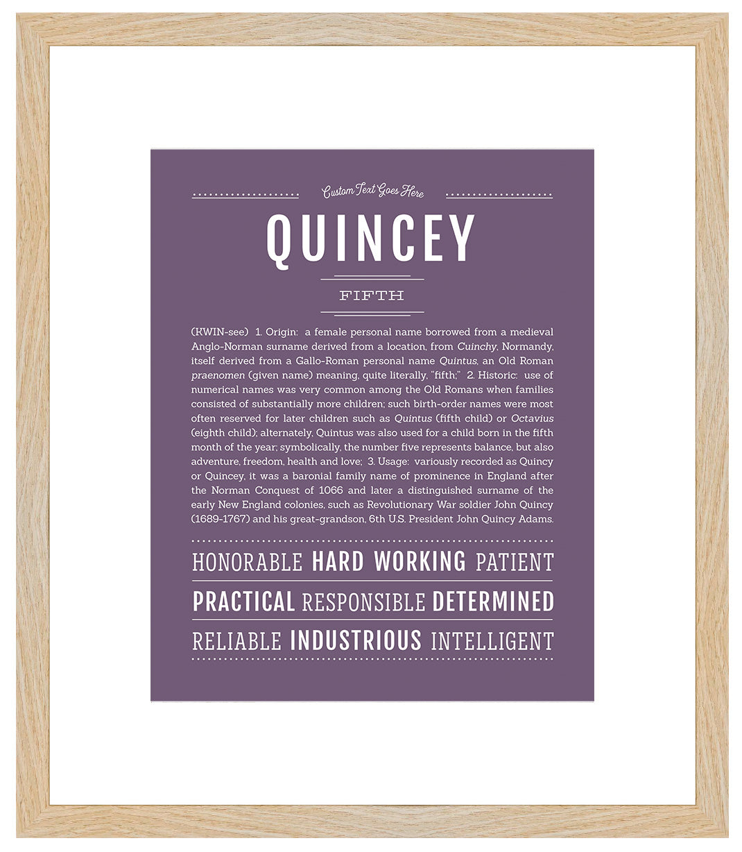 Quincey (female) | Name Art Print