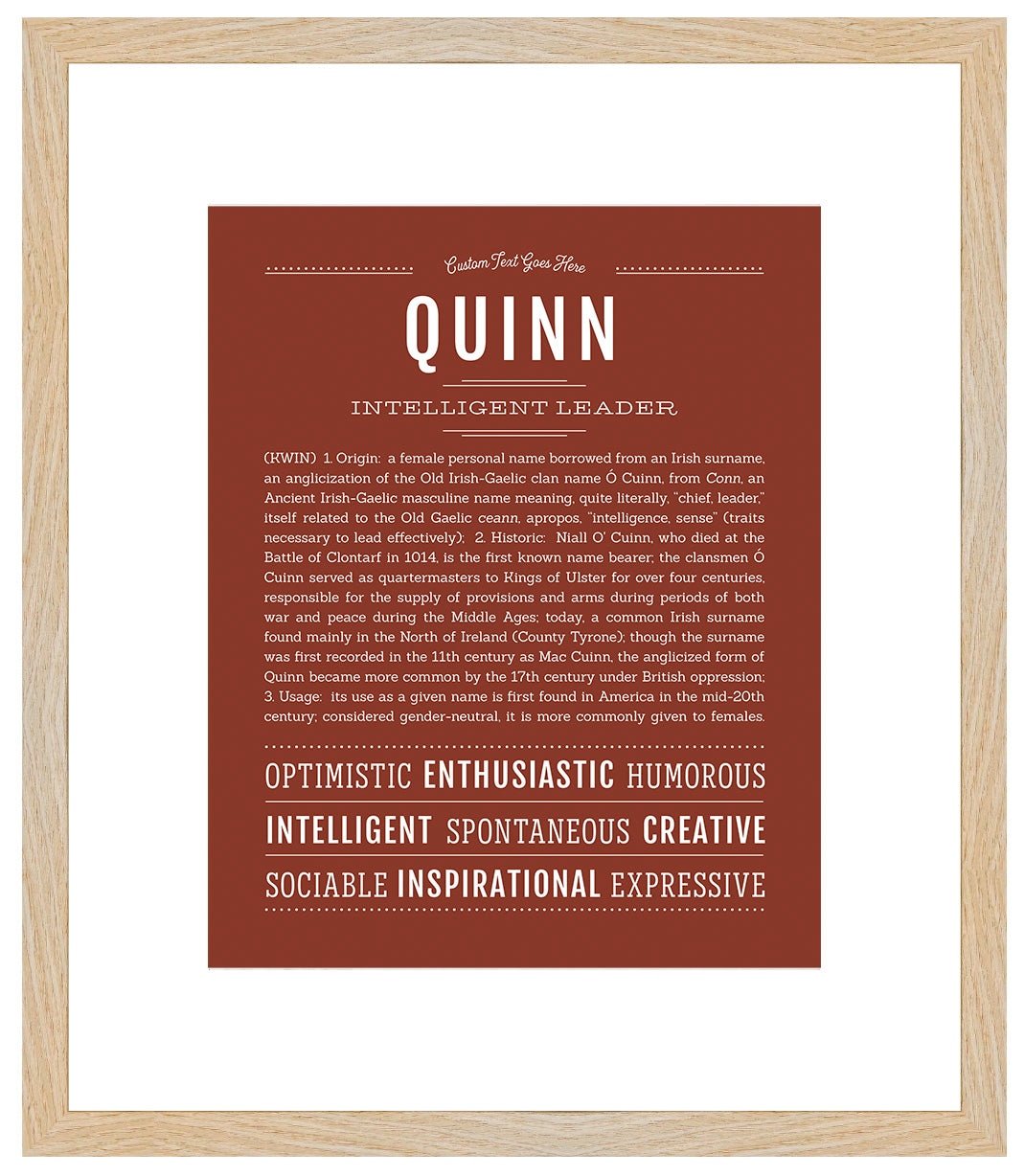 Quinn (female) | Name Art Print