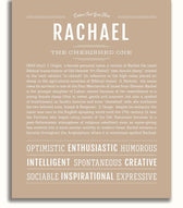 Name Design Rachael Rachael Personalized Name Meaning Art Prints – Name Stories