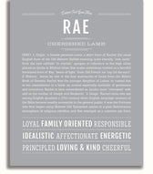 The Name Ree Rae Personalized Name Meaning Art Prints – Name Stories