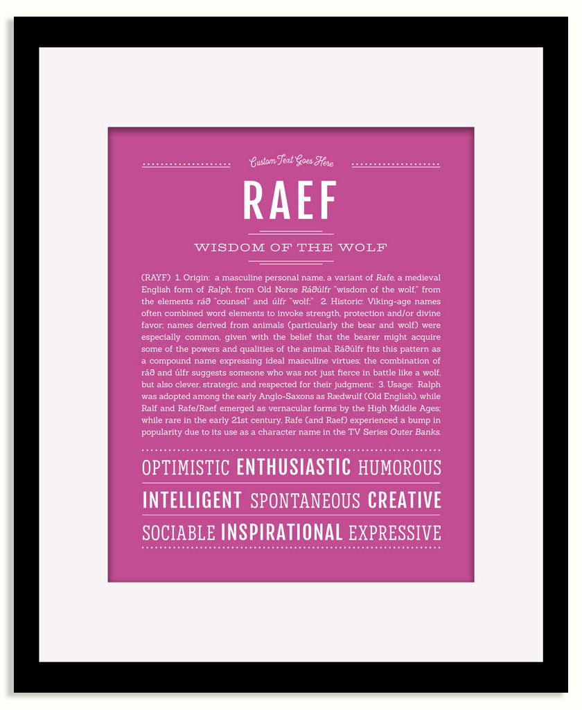 Frame Options | Dark Pink | Black Frame, Matted