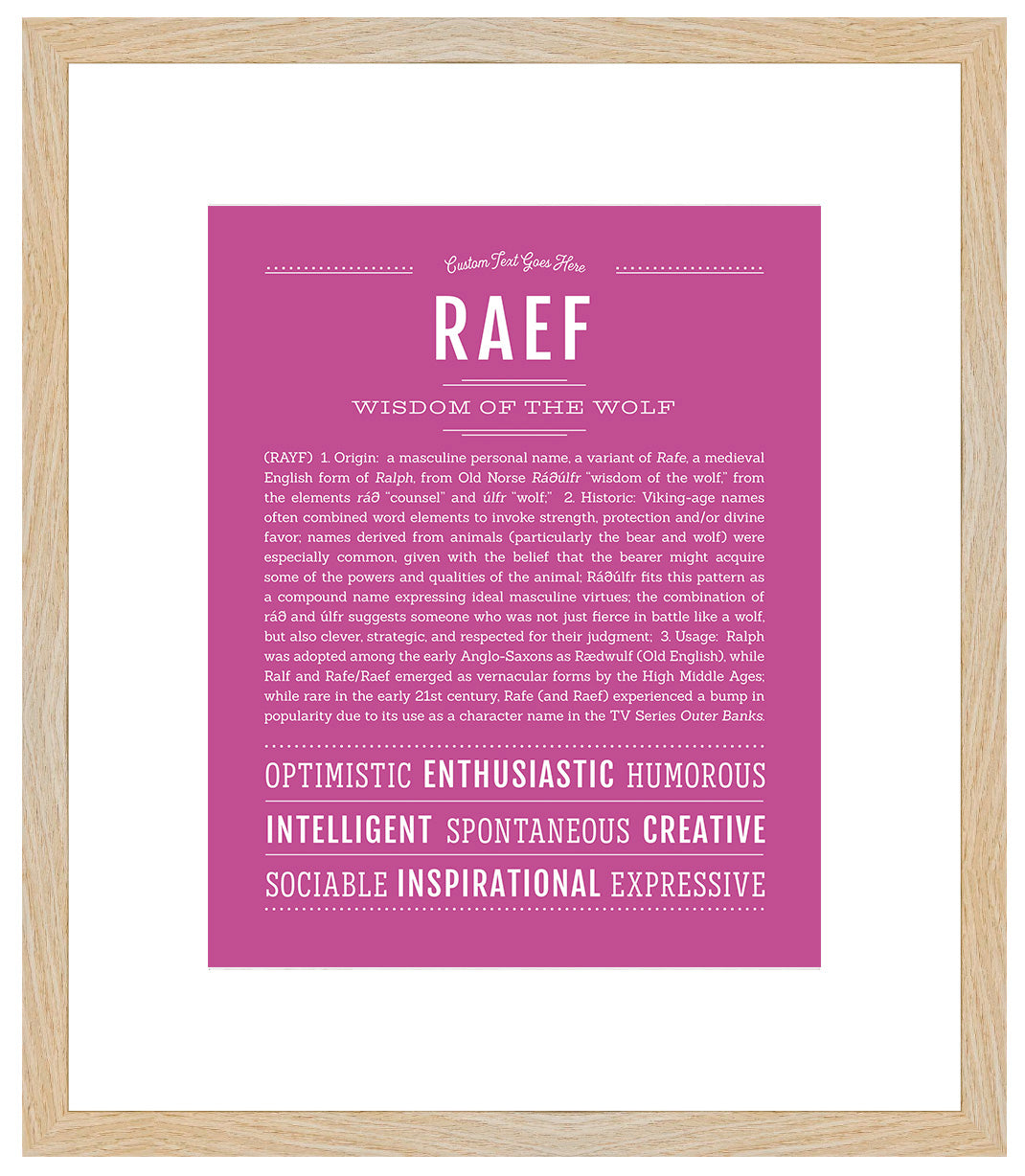 Frame Options | Dark Pink | Maple Frame, Matted