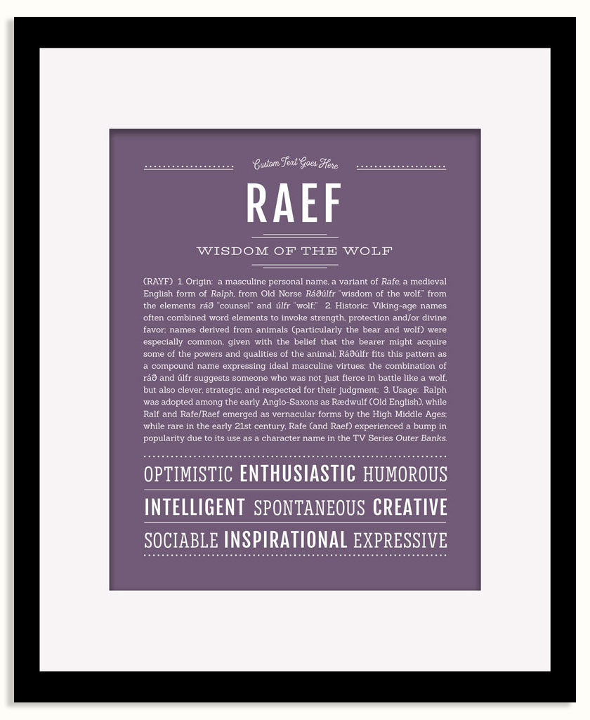 Frame Options | Deep Purple | Black Frame, Matted