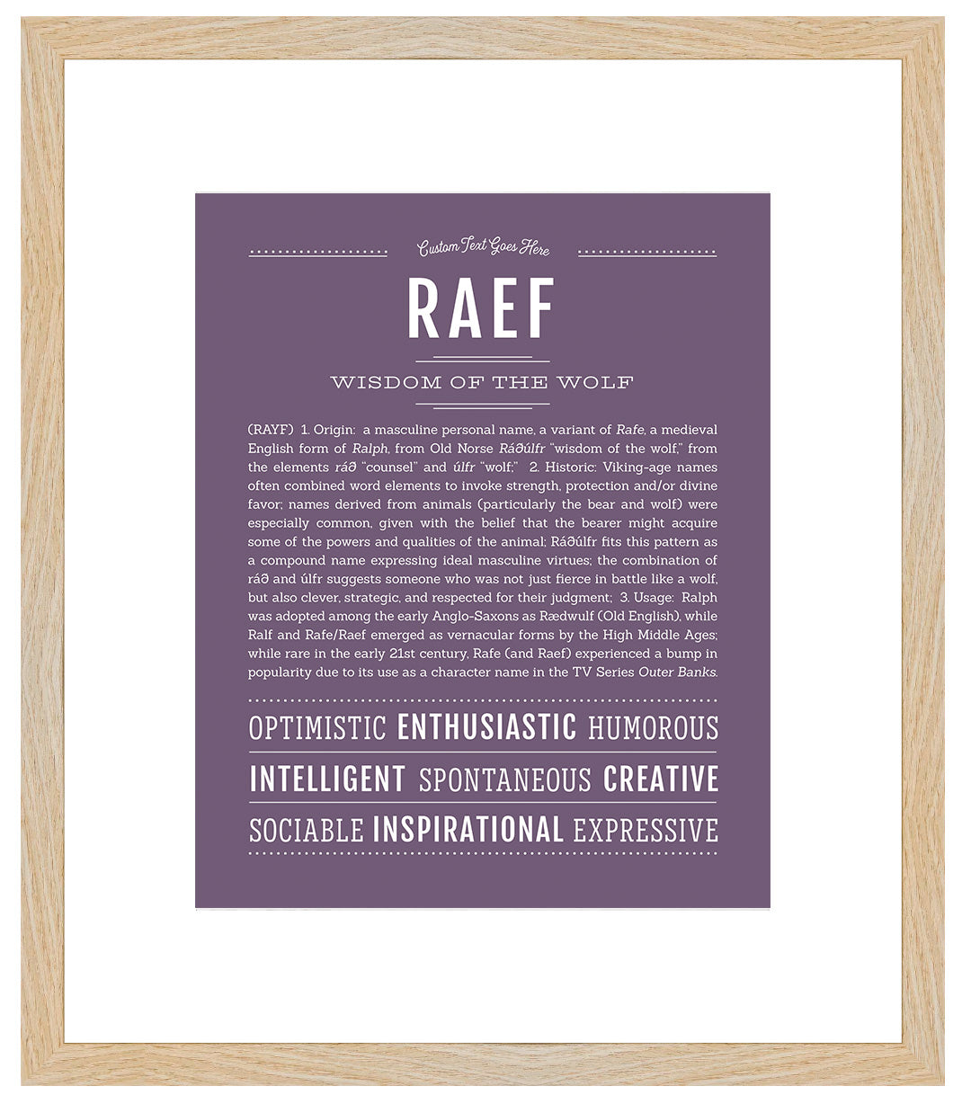 Frame Options | Deep Purple | Maple Frame, Matted