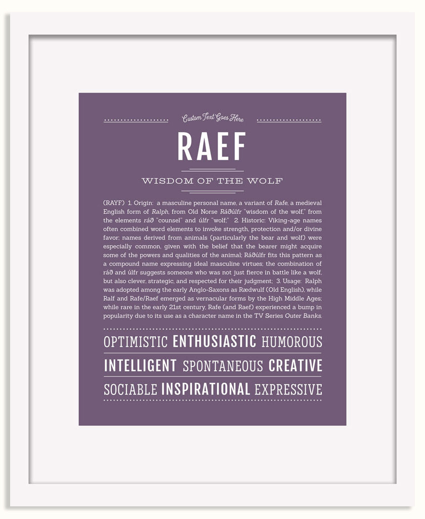 Frame Options | Deep Purple | White Frame, Matted