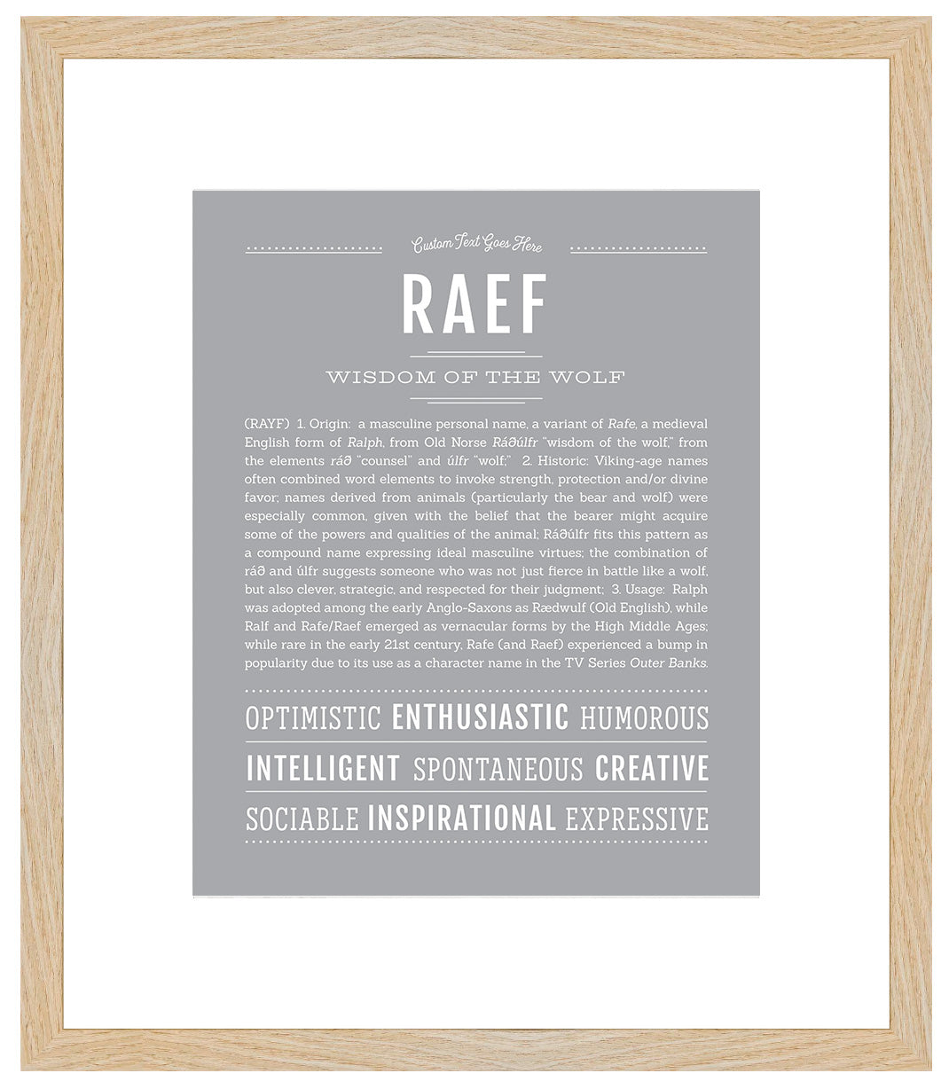 Frame Options | Light Gray | Maple Frame, Matted