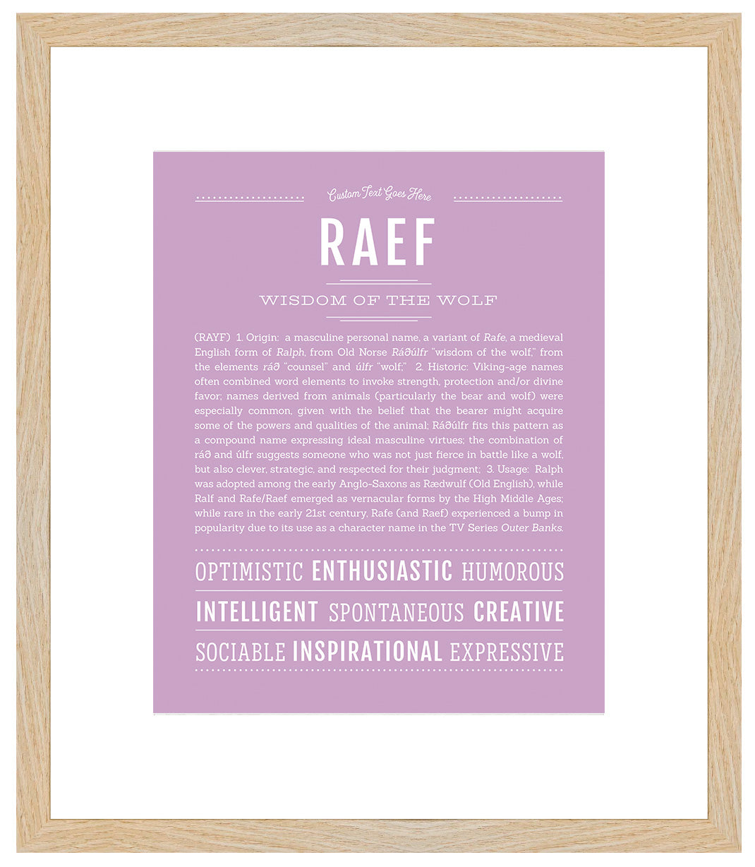 Frame Options | Lilac | Maple Frame, Matted