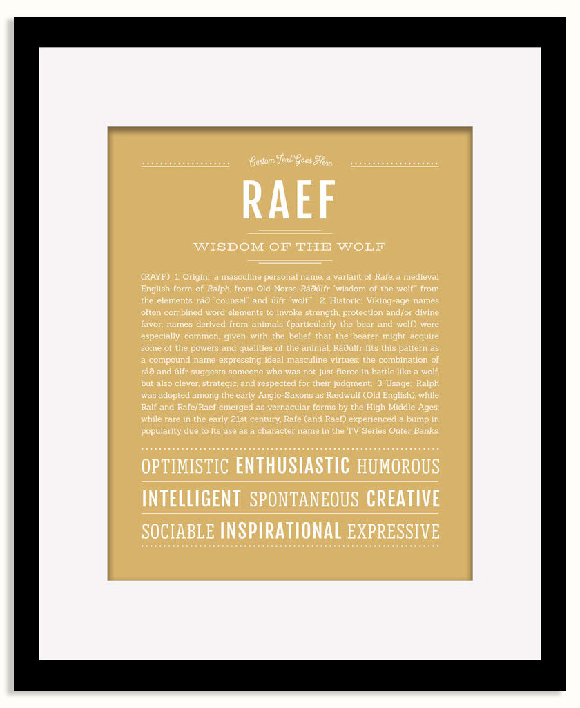 Frame Options | Matte Gold | Black Frame, Matted