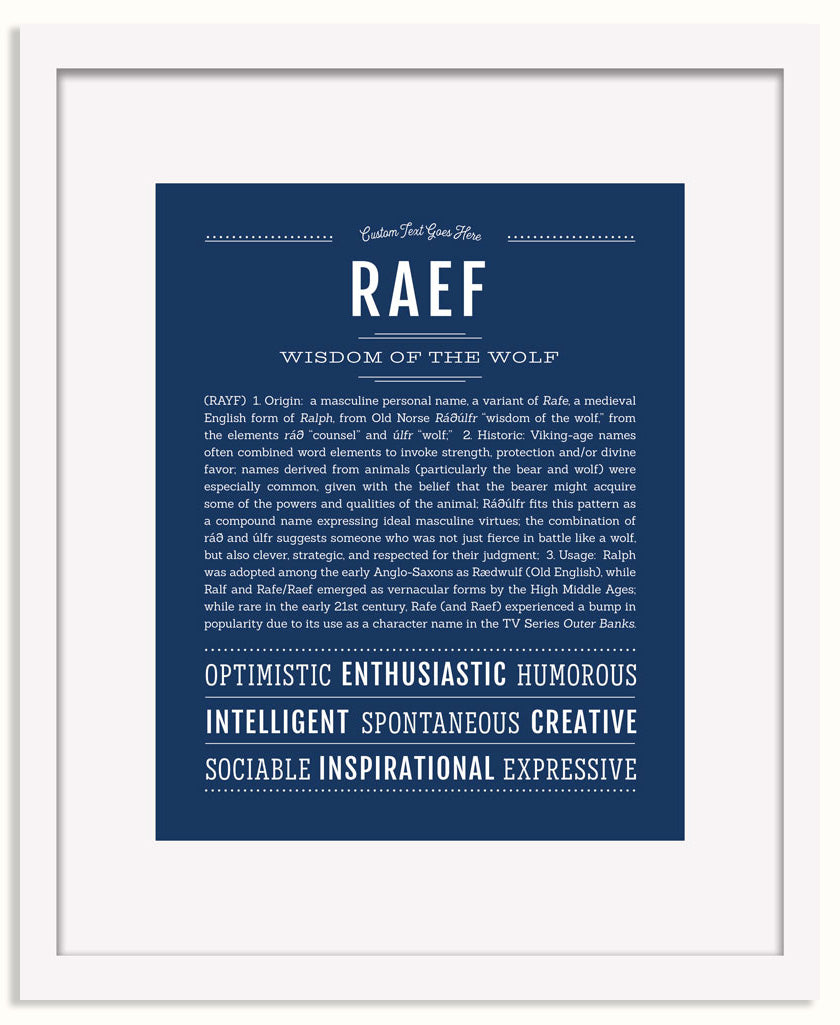 Frame Options | Midnight Blue | White Frame, Matted