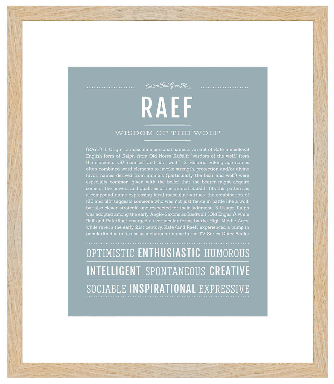 Frame Options | Powder Blue | Maple Frame, Matted