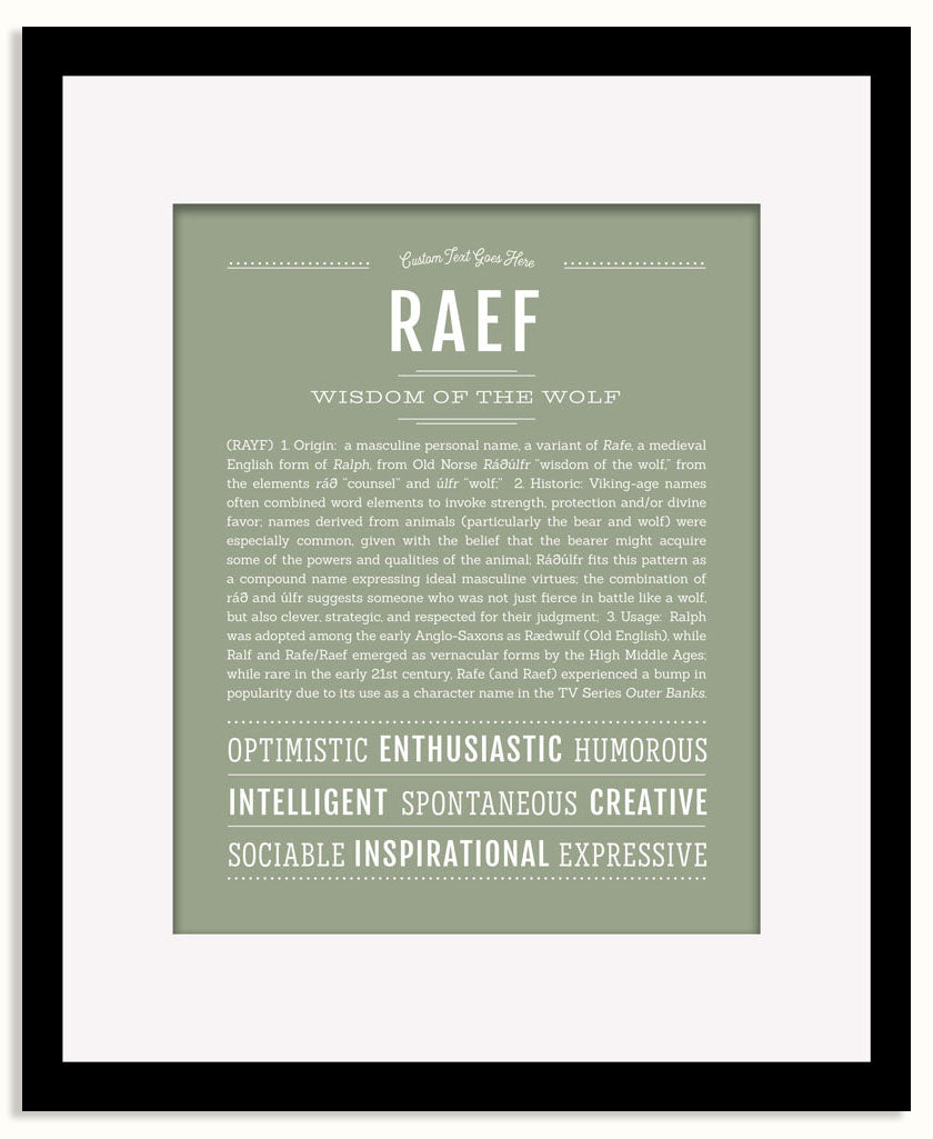 Frame Options | Sage | Black Frame, Matted