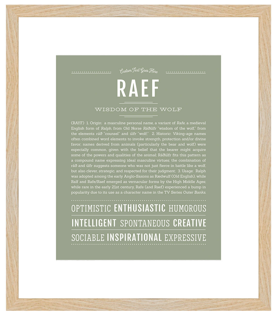 Frame Options | Sage | Maple Frame, Matted