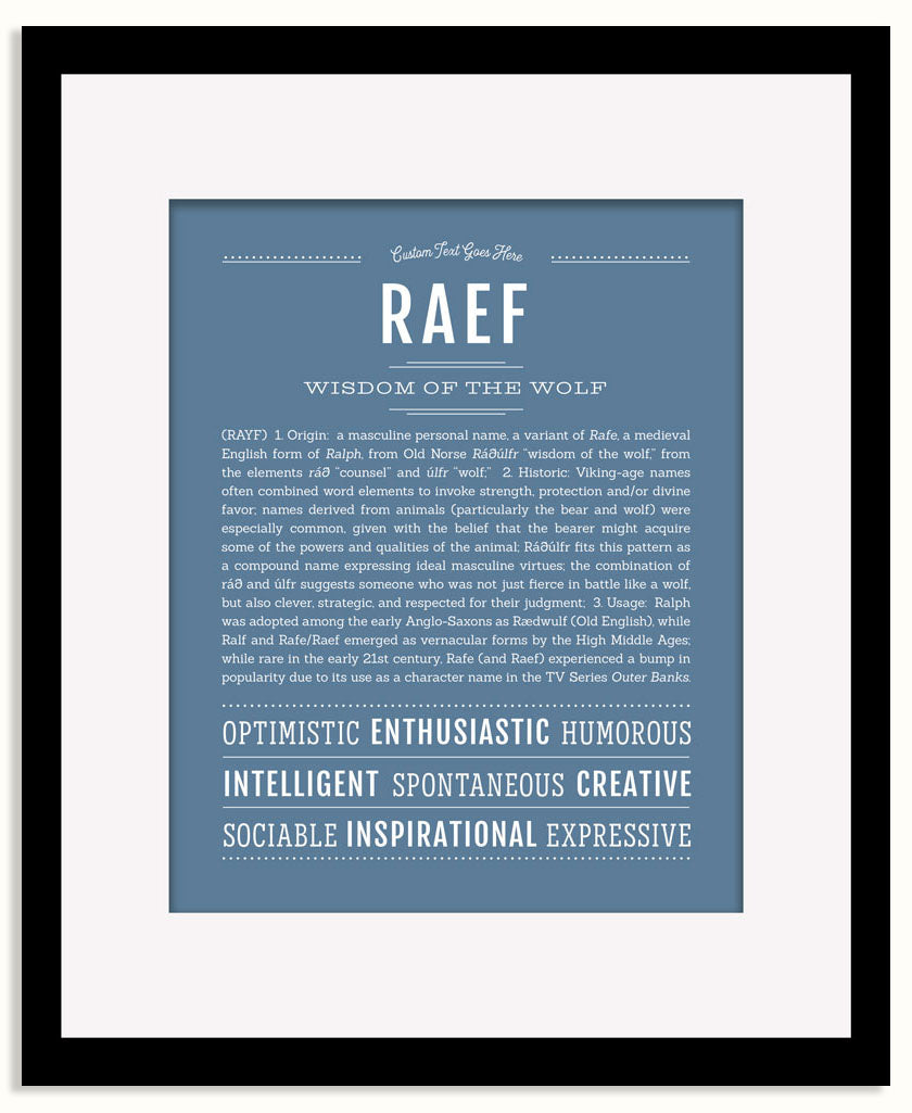 Frame Options | Steele Blue | Black Frame, Matted