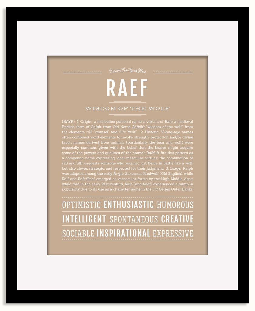 Frame Options | Tan | Black Frame, Matted
