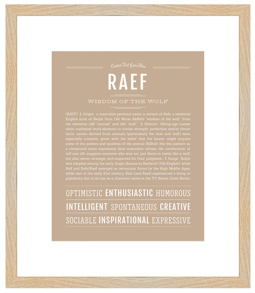 Frame Options | Tan | Maple Frame, Matted