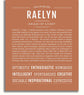 Raelyn Personalized Name Meaning Art Prints – Name Stories