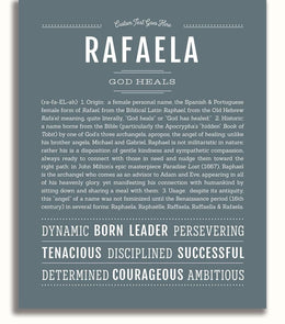 Rafaela Personalized Name Meaning Art Prints – Name Stories