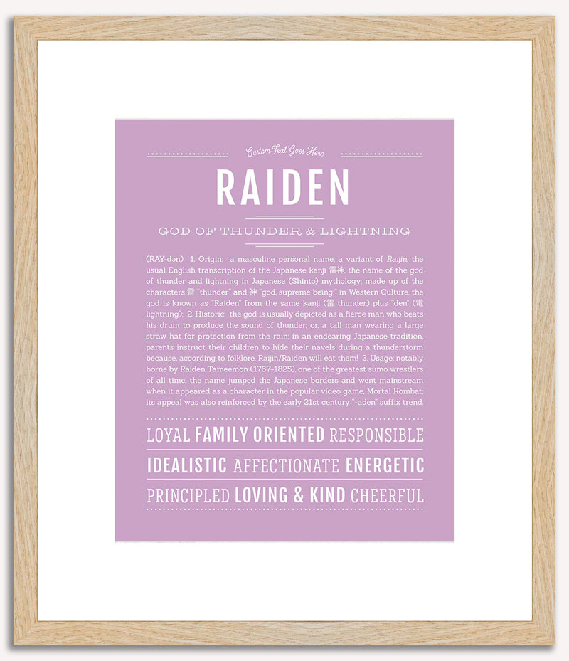 Raiden | Name Art Print